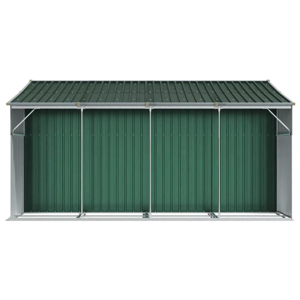 Tuinschuur 277x365,5x179 cm gegalvaniseerd staal groen (6)