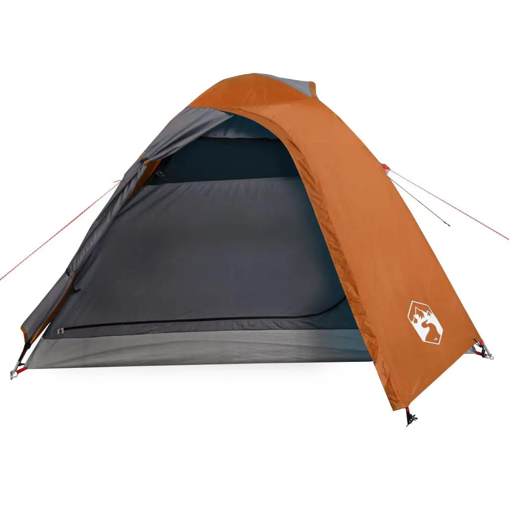 Tent 2-persoons waterdicht grijs en oranje (5)
