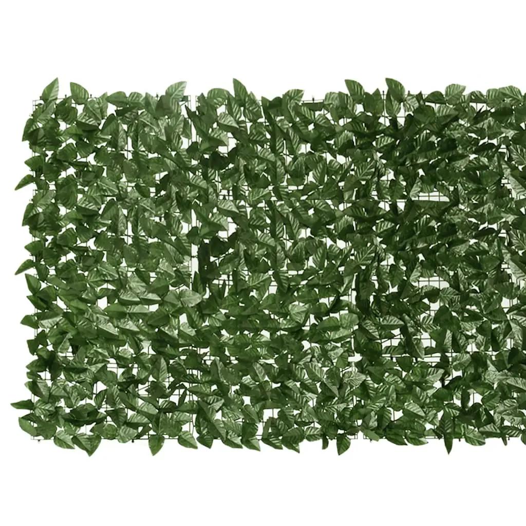 Balkonscherm met donkergroene bladeren 300x100 cm (3)