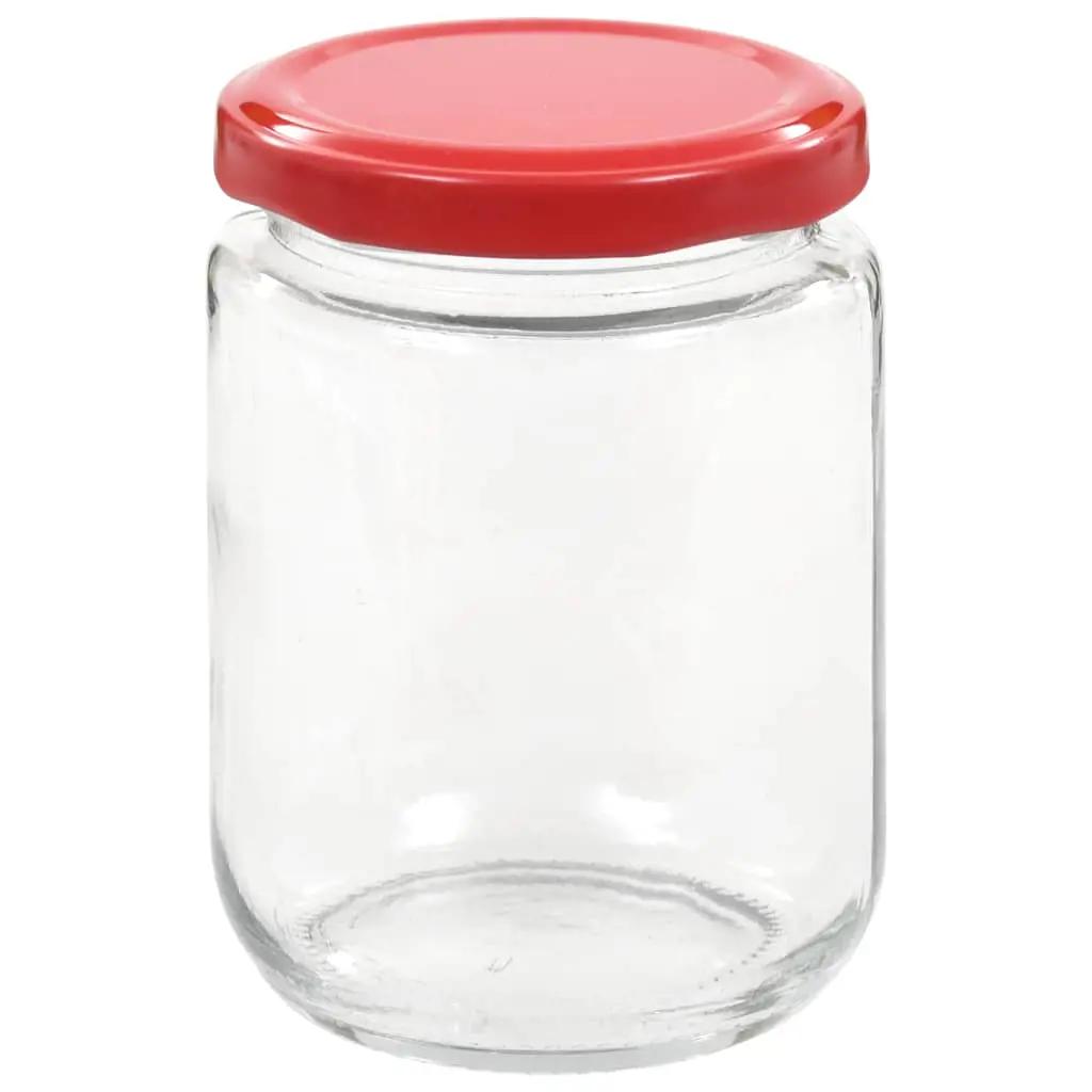 Jampotten met rode deksels 96 st 230 ml glas (4)