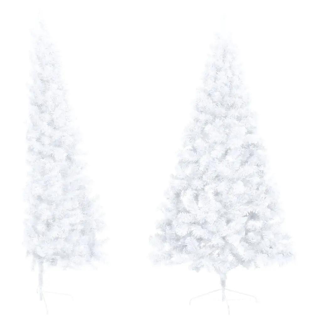 Kunstkerstboom met standaard half 150 cm PVC wit