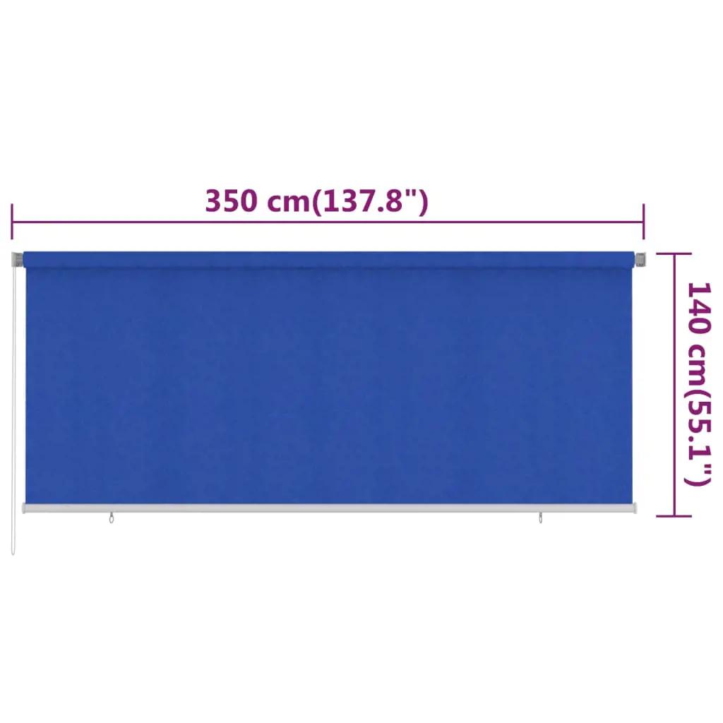 Rolgordijn voor buiten 350x140 cm HDPE blauw (6)