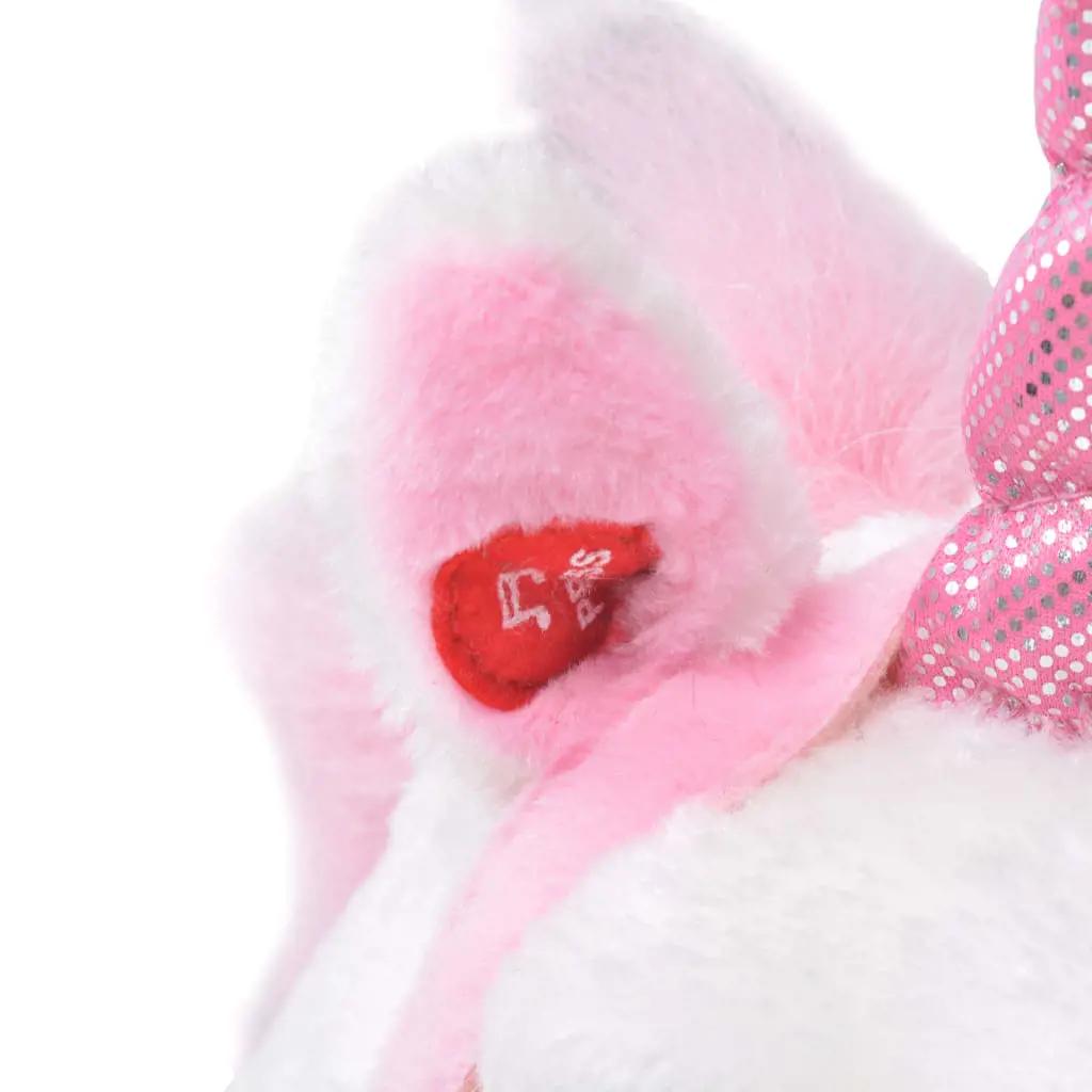 Speelgoedeenhoorn staand XXL pluche wit en roze (4)