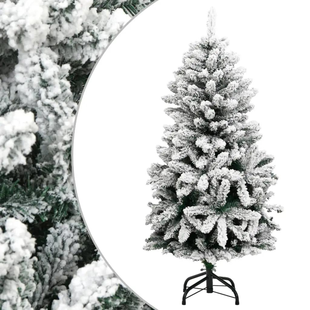 Kunstkerstboom met scharnieren en sneeuw 120 cm (1)