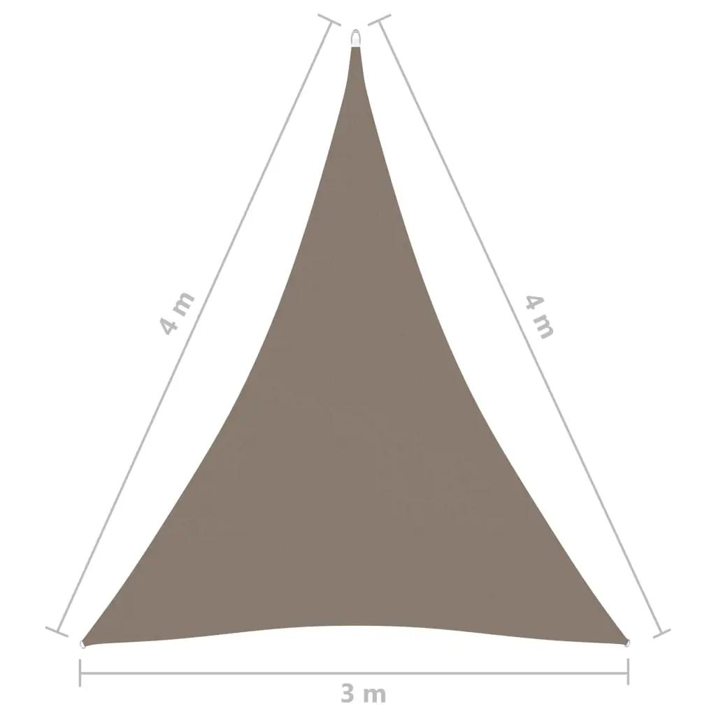 Zonnescherm driehoekig 3x4x4 m oxford stof taupe (6)