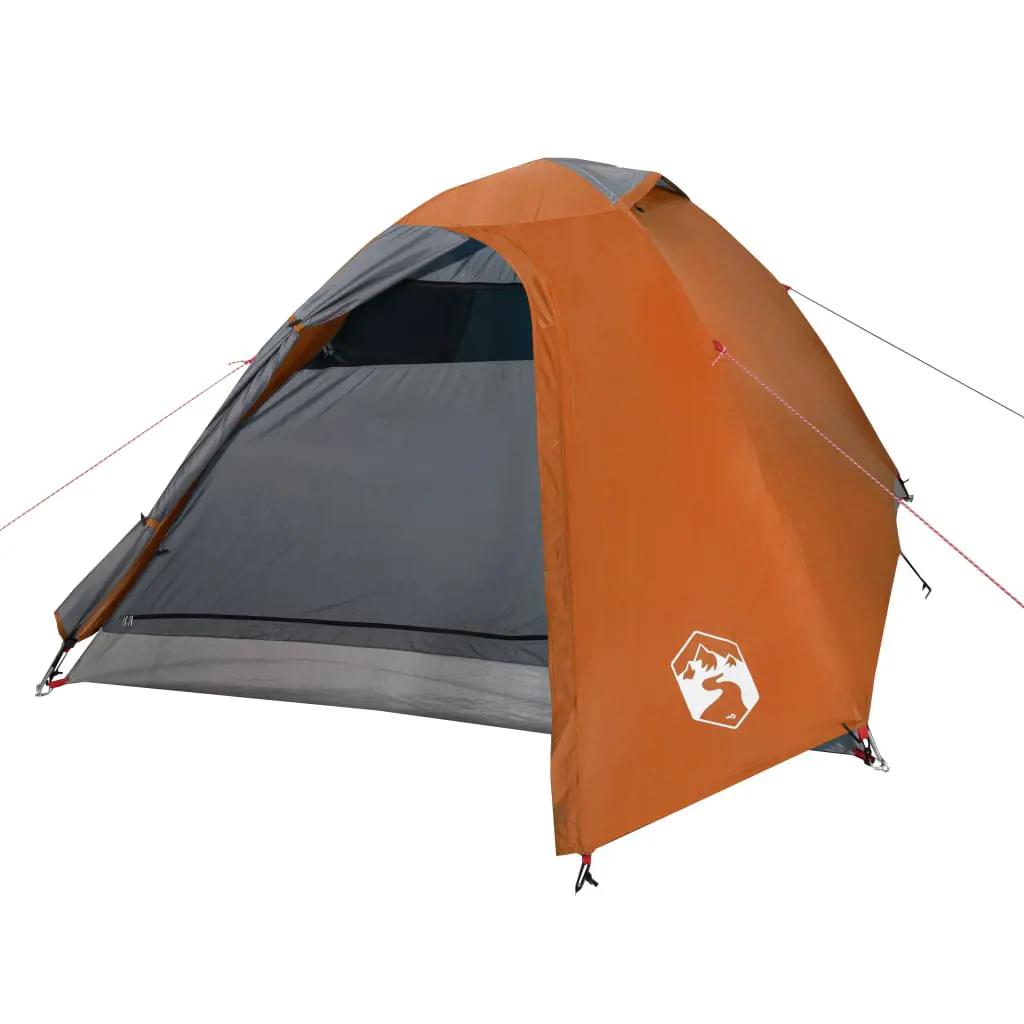 Tent 2-persoons waterdicht grijs en oranje (4)