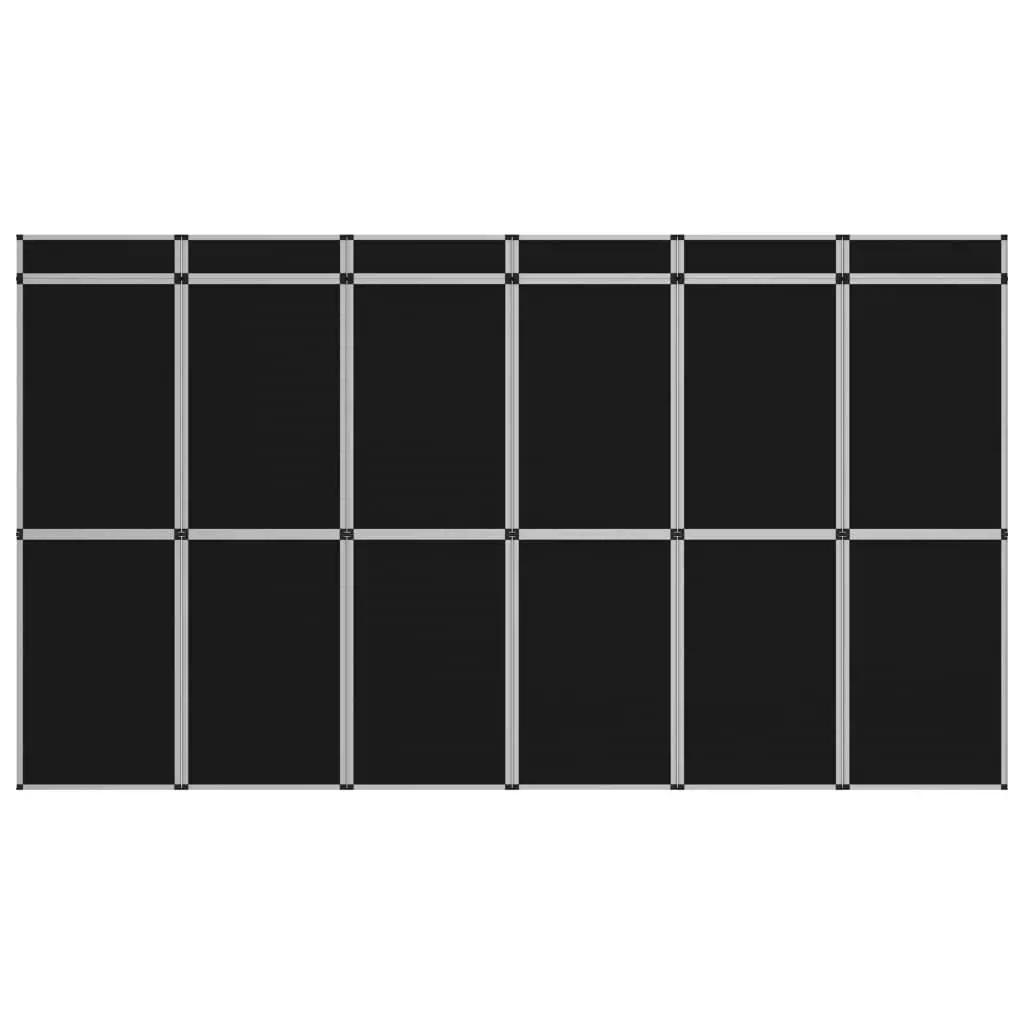 Promotiewand met 18 panelen inklapbaar 362x200 cm zwart