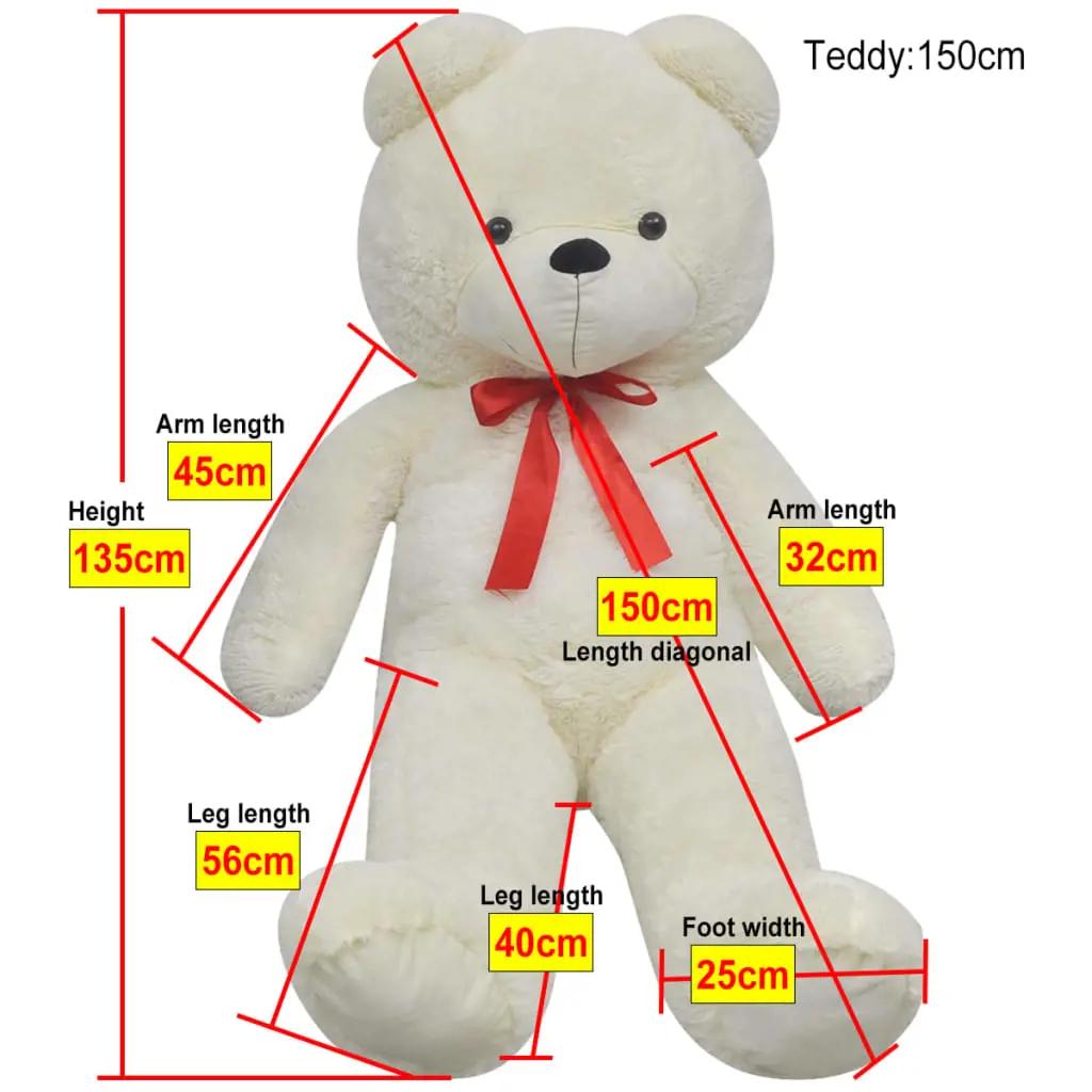 Teddybeer XXL 135 cm zacht pluche wit (5)