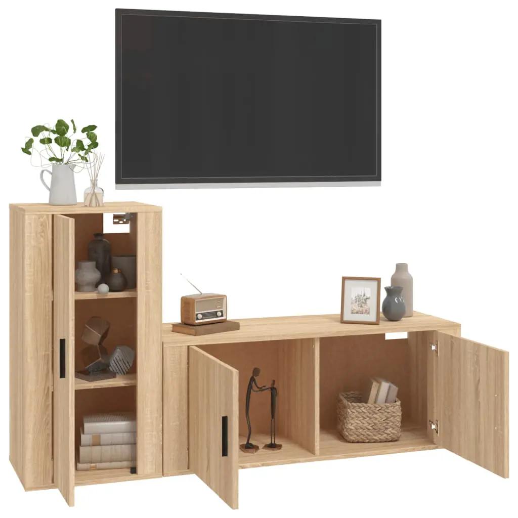 2-delige Tv-meubelset bewerkt hout sonoma eikenkleurig (3)