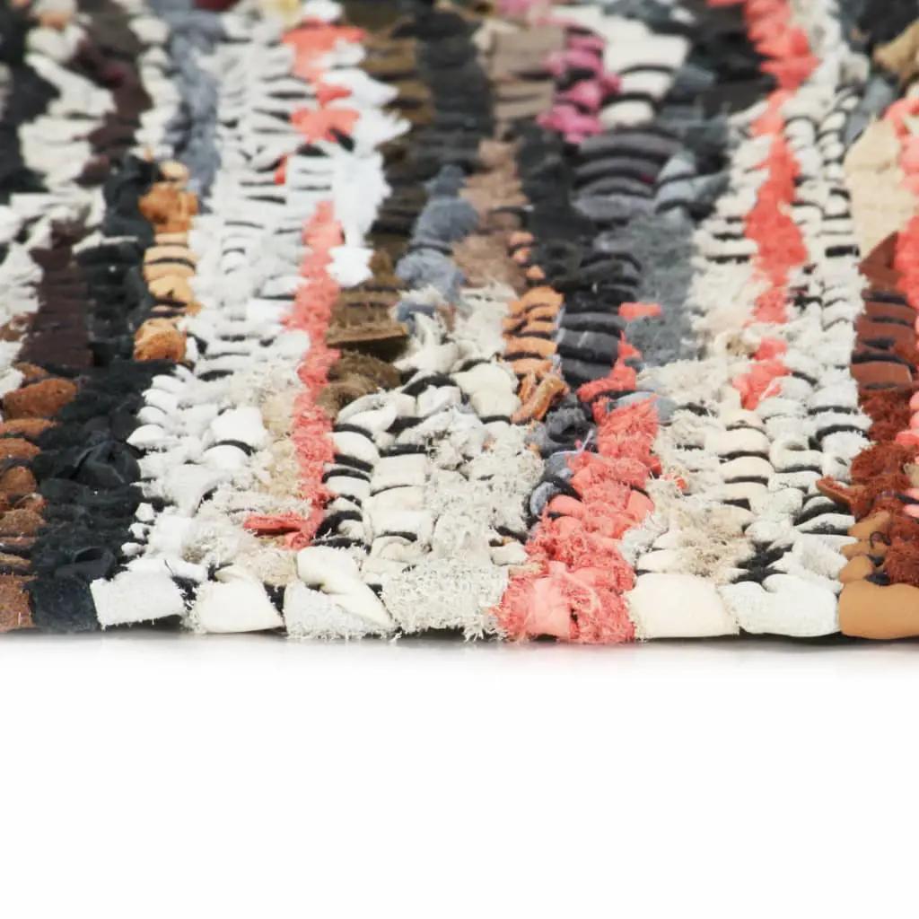 Vloerkleed chindi handgeweven 120x170 cm leer meerkleurig (3)