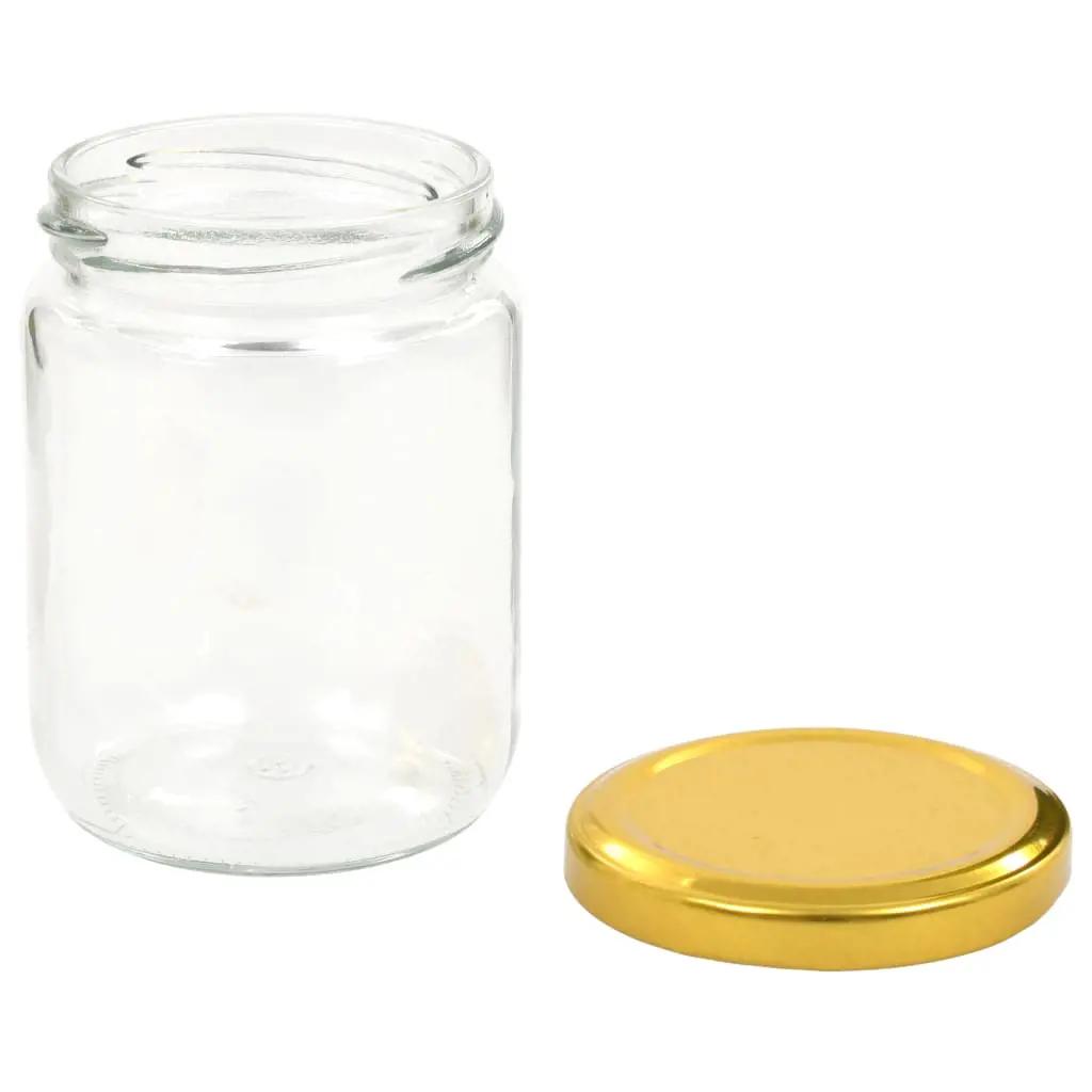Jampotten met goudkleurige deksels 96 st 230 ml glas (5)