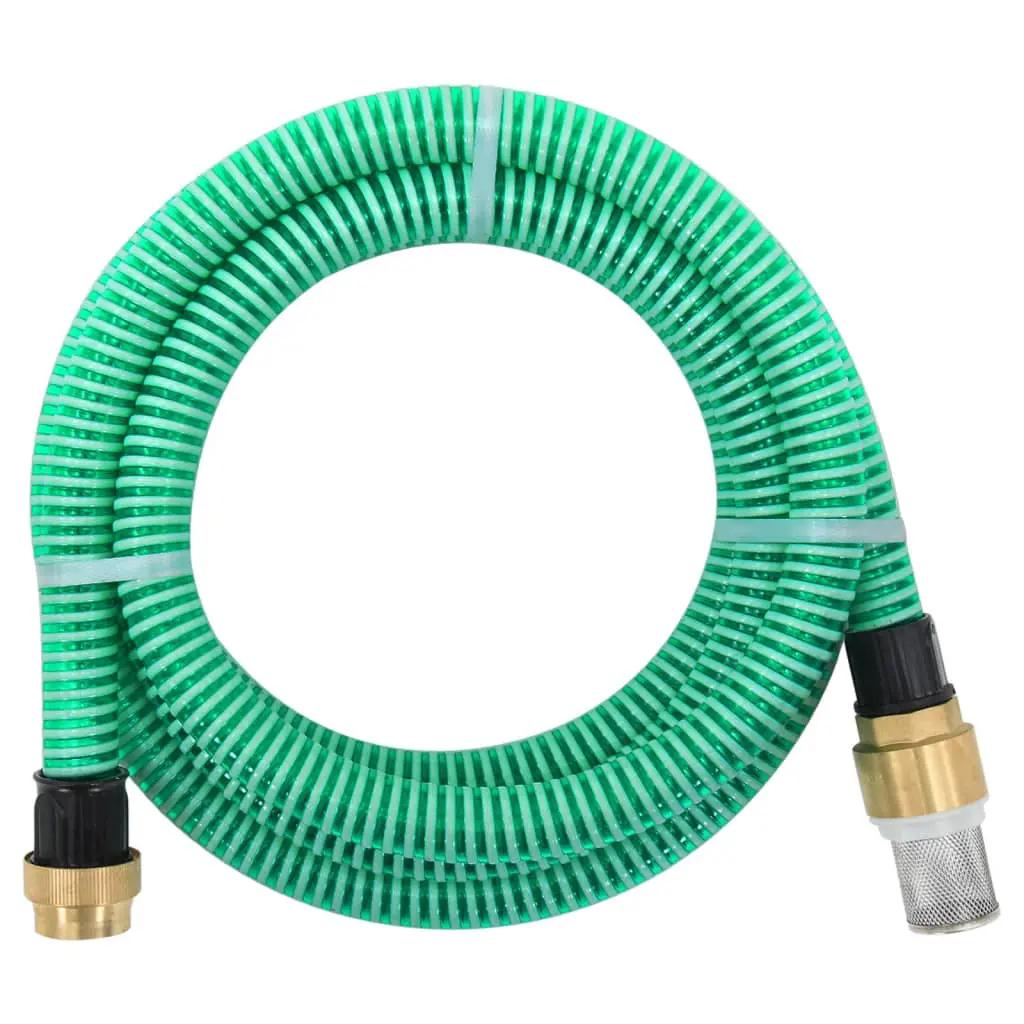Zuigslang met messing koppelingen 1,1'' 3 m PVC groen (1)