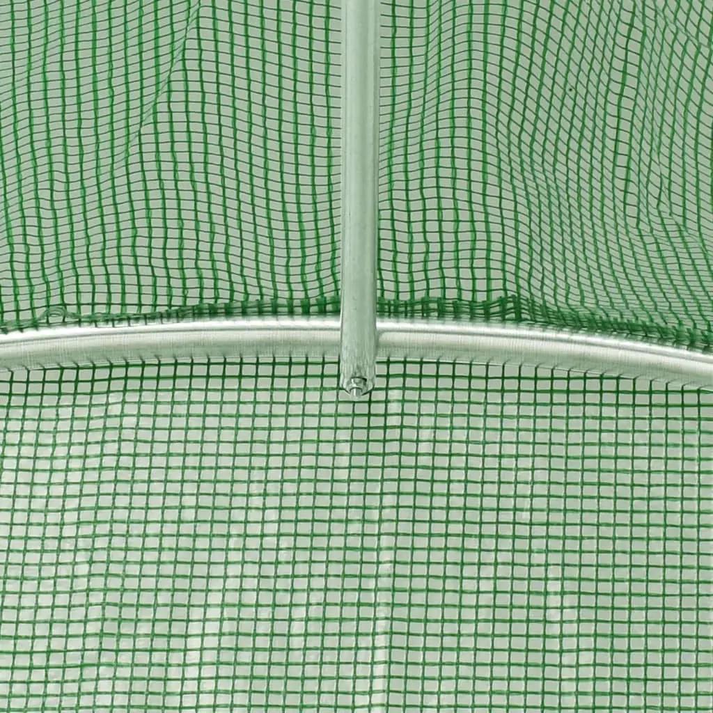 Tuinkas met stalen frame 28 m² 14x2x2 m groen (9)