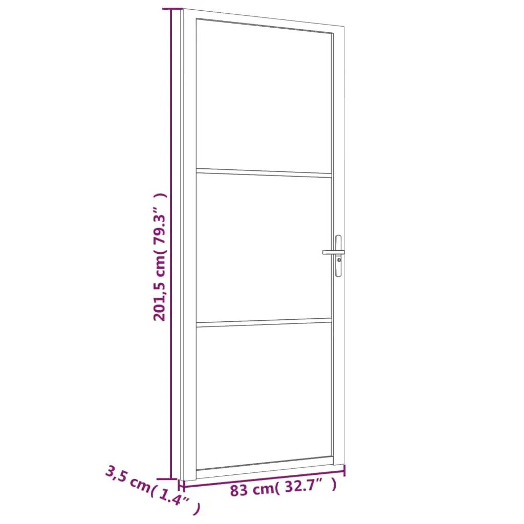 Binnendeur 83x201,5 cm matglas en aluminium zwart (6)