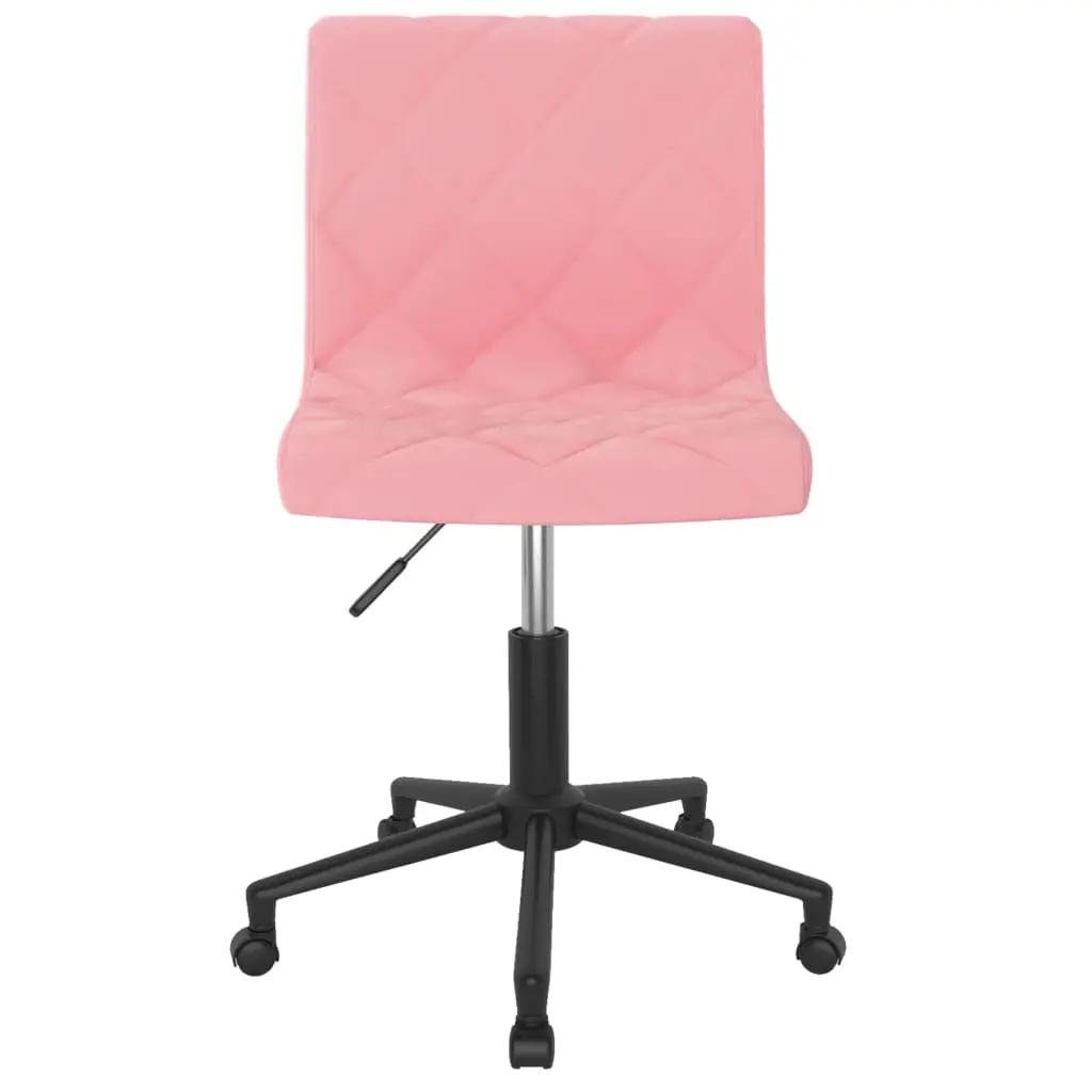 Kantoorstoel draaibaar fluweel roze (3)