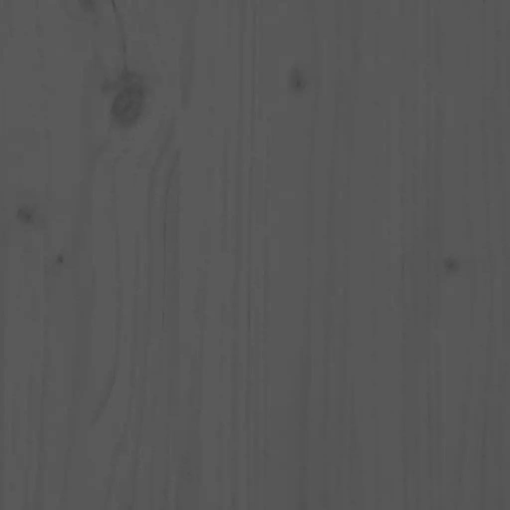Bedframe met hoofdbord massief grenenhout grijs 100x200 cm (5)