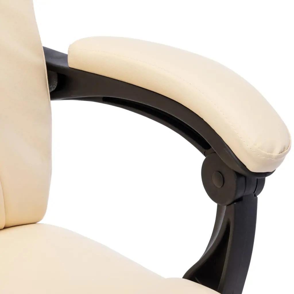 Massage kantoorstoel kunstleer crèmekleurig (7)
