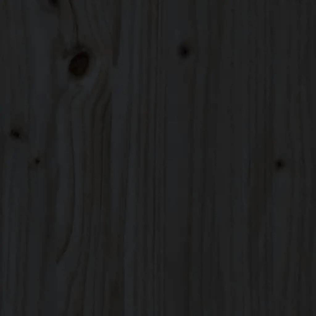 Zandbak met bankjes vierkant massief grenenhout zwart (8)