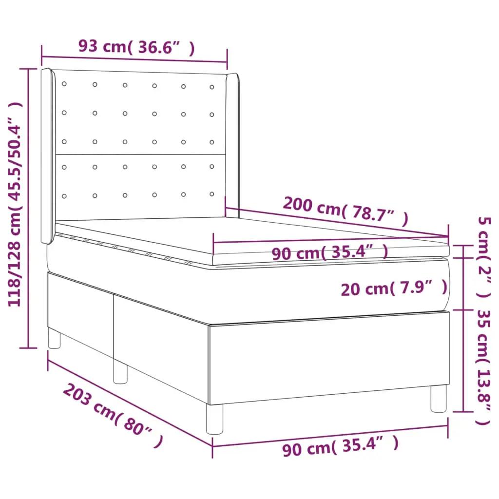 Boxspring met matras en LED stof zwart 90x200 cm (8)