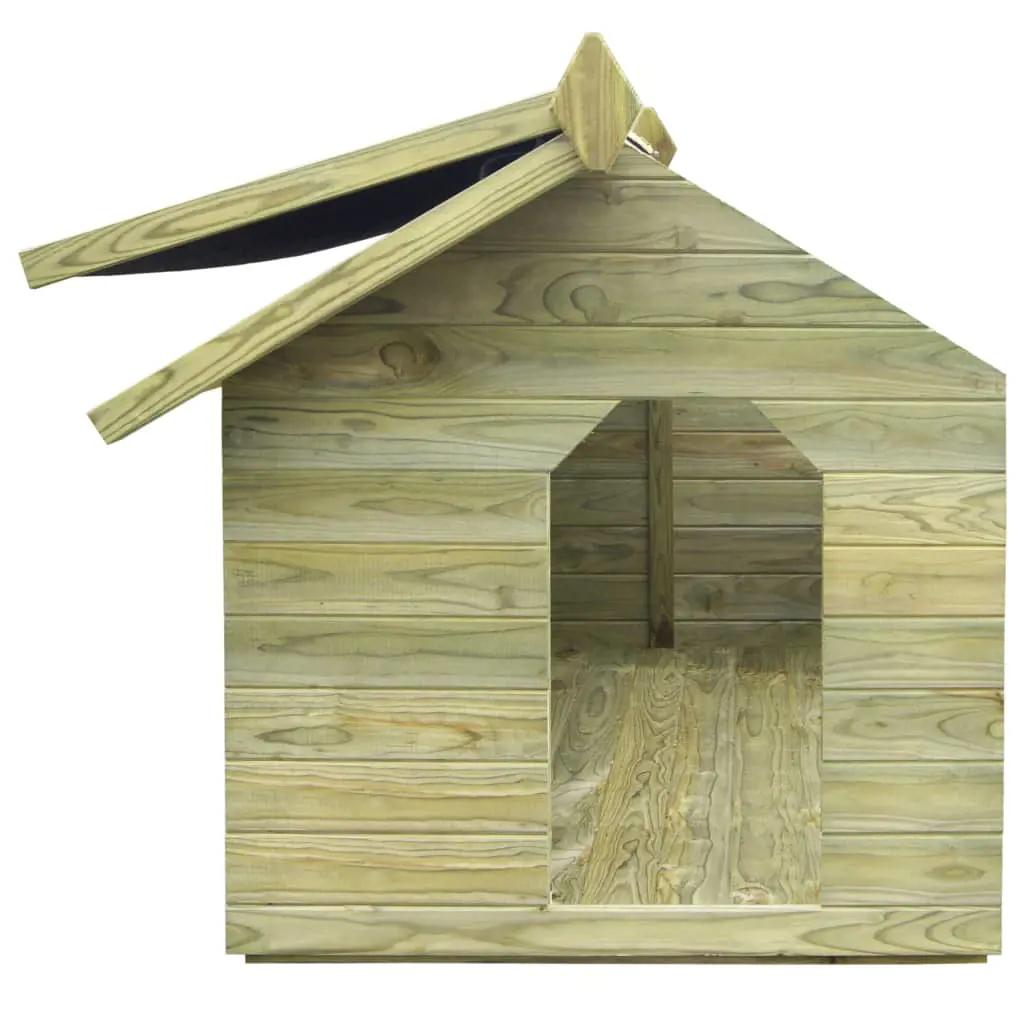 Hondenhok met opklapbaar dak geïmpregneerd grenenhout (4)