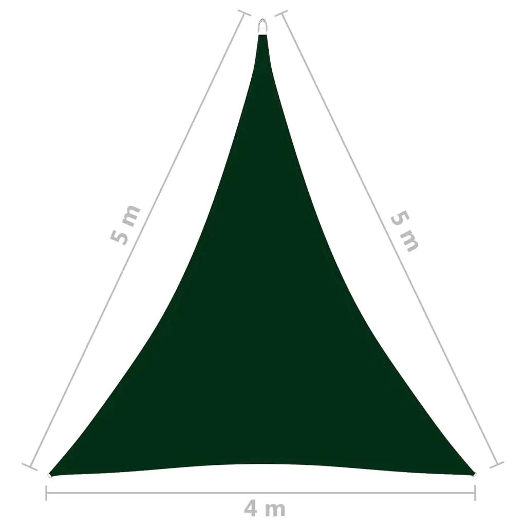 Zonnescherm driehoekig 4x5x5 m oxford stof donkergroen (6)