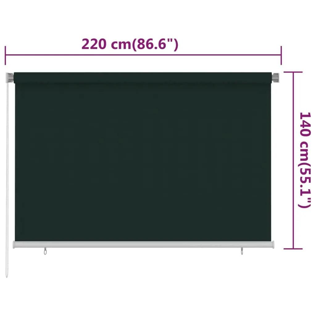 Rolgordijn voor buiten 220x140 cm HDPE donkergroen (6)