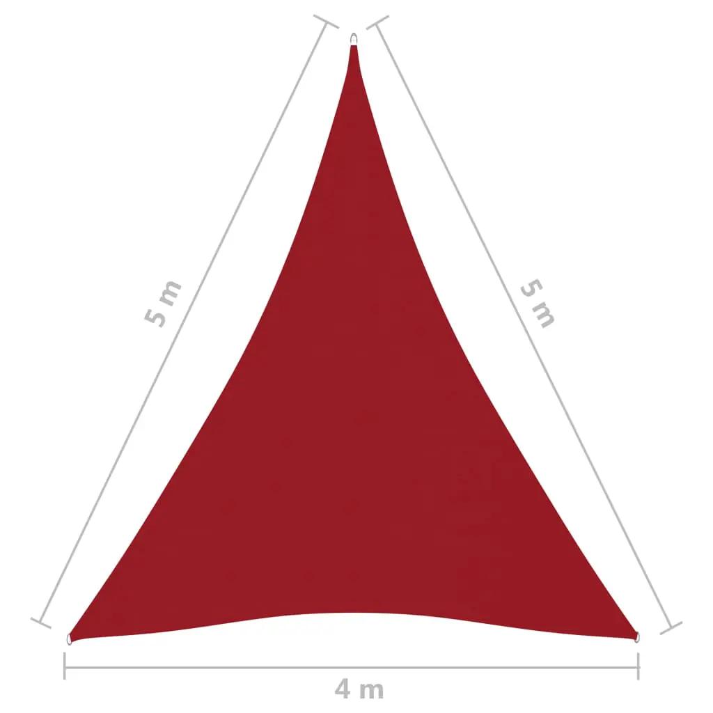 Zonnescherm driehoekig 4x5x5 m oxford stof rood (6)