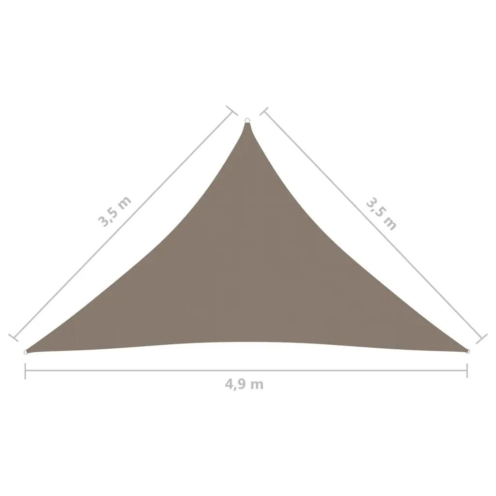 Zonnescherm driehoekig 3,5x3,5x4,9 m oxford stof taupe (6)