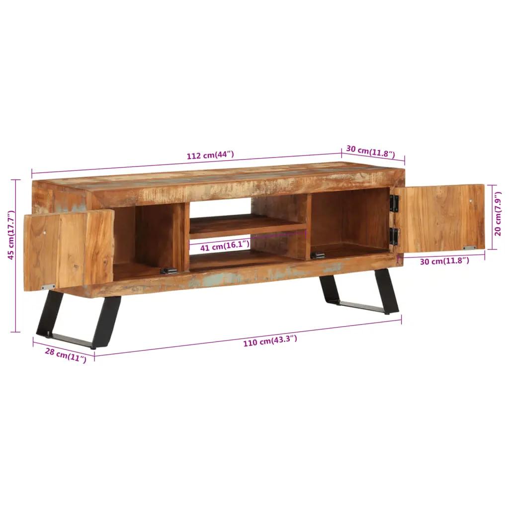 Tv-meubel 112x30x45 cm massief gerecycled hout (10)