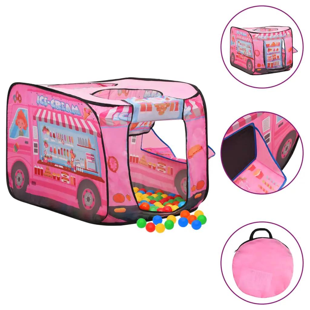 Kinderspeeltent met 250 ballen 70x112x70 cm roze (1)