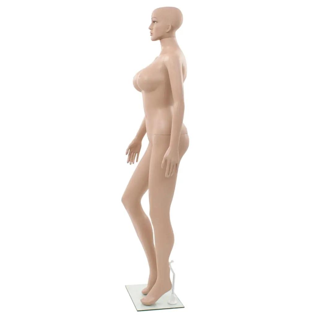 Etalagepop sexy vrouw met glazen voet 180 cm beige (3)
