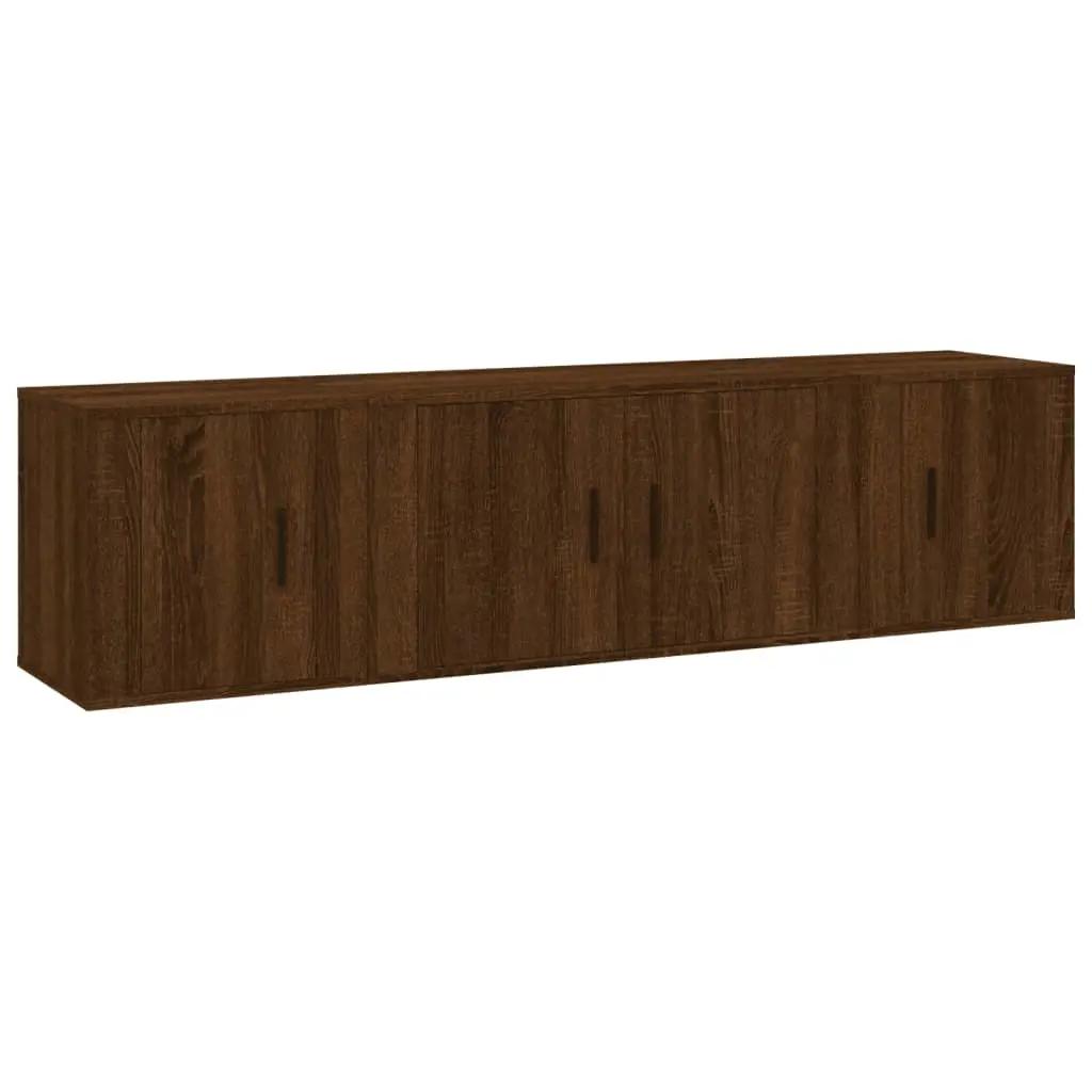 3-delige Tv-meubelset bewerkt hout bruin eikenkleur (2)