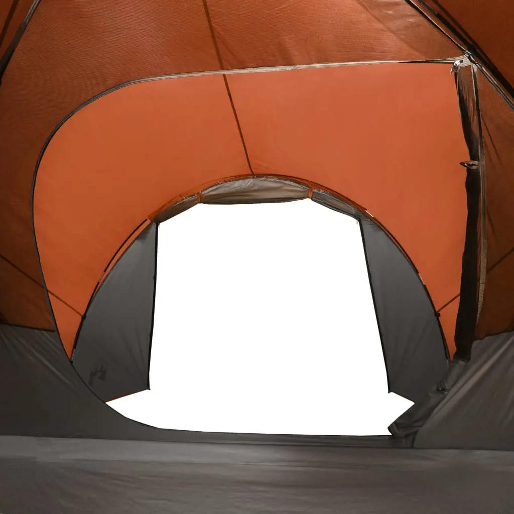 Tent 8-persoons waterdicht grijs en oranje (12)