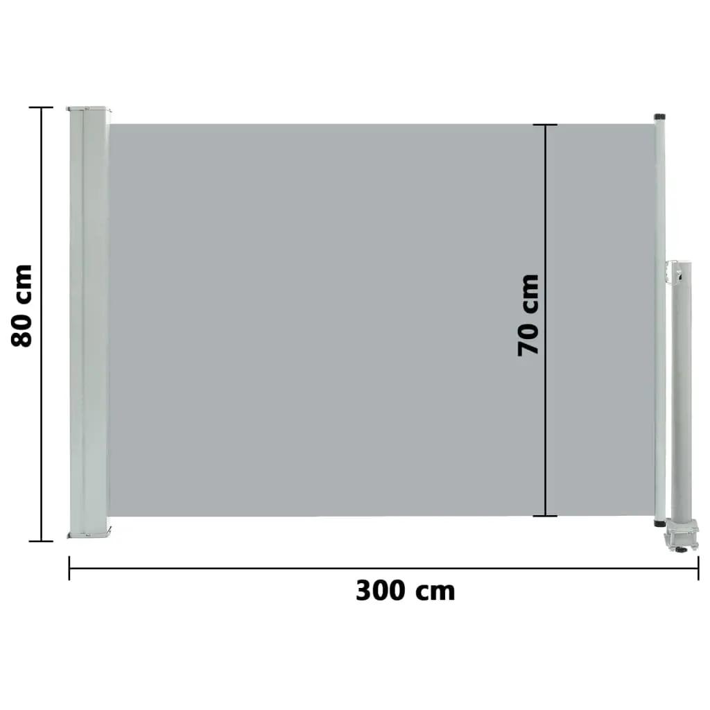 Tuinscherm uittrekbaar 80x300 cm grijs (8)