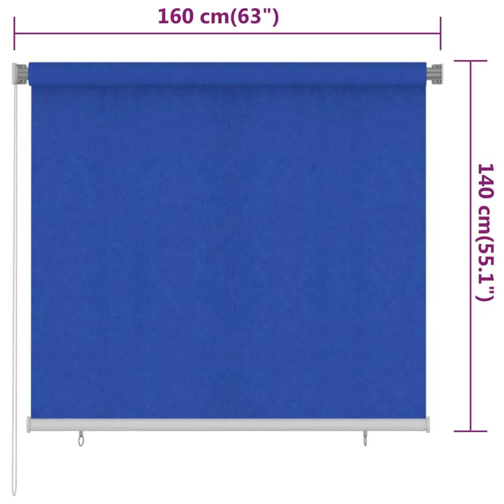 Rolgordijn voor buiten 160x140 cm HDPE blauw (6)
