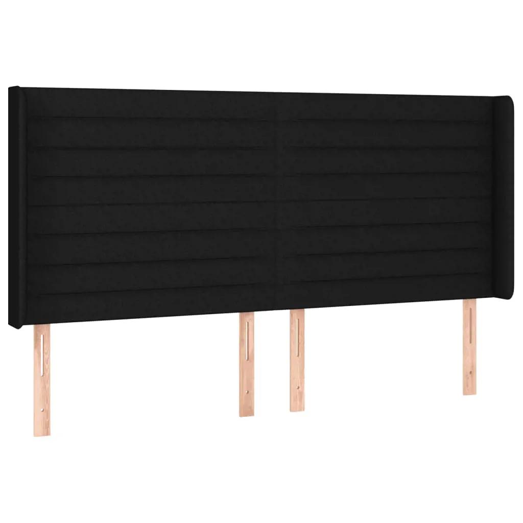 Boxspring met matras en LED stof zwart 160x200 cm (7)