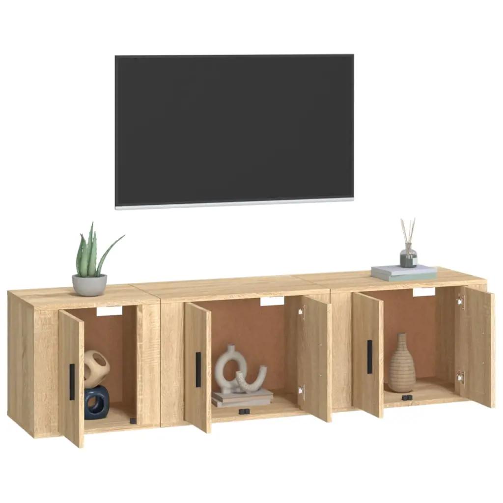 3-delige Tv-meubelset bewerkt hout sonoma eikenkleurig (3)