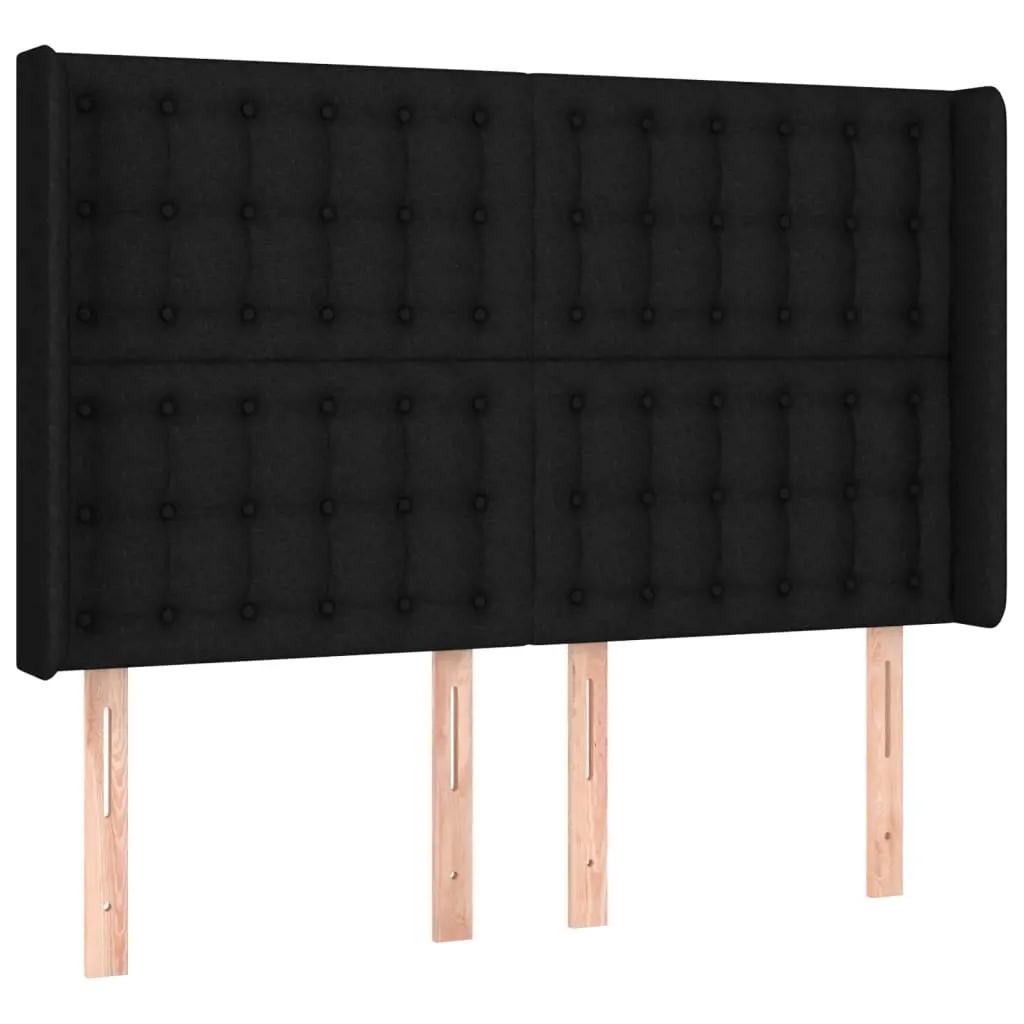Boxspring met matras en LED stof zwart 140x190 cm (7)