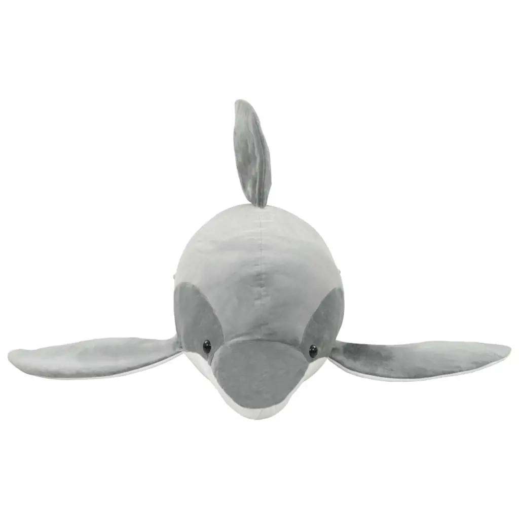 Knuffel dolfijn pluche grijs (3)