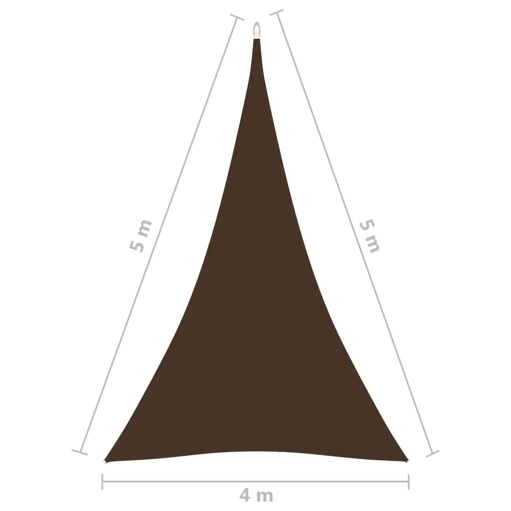 Zonnescherm driehoekig 4x5x5 m oxford stof bruin (6)
