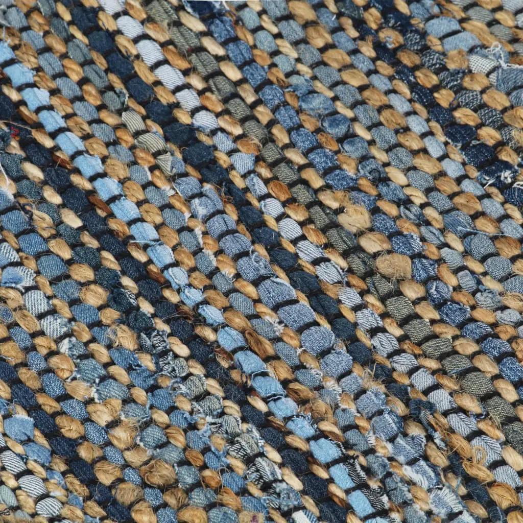 Vloerkleed chindi handgeweven 160x230 cm denim jute meerkleurig (5)
