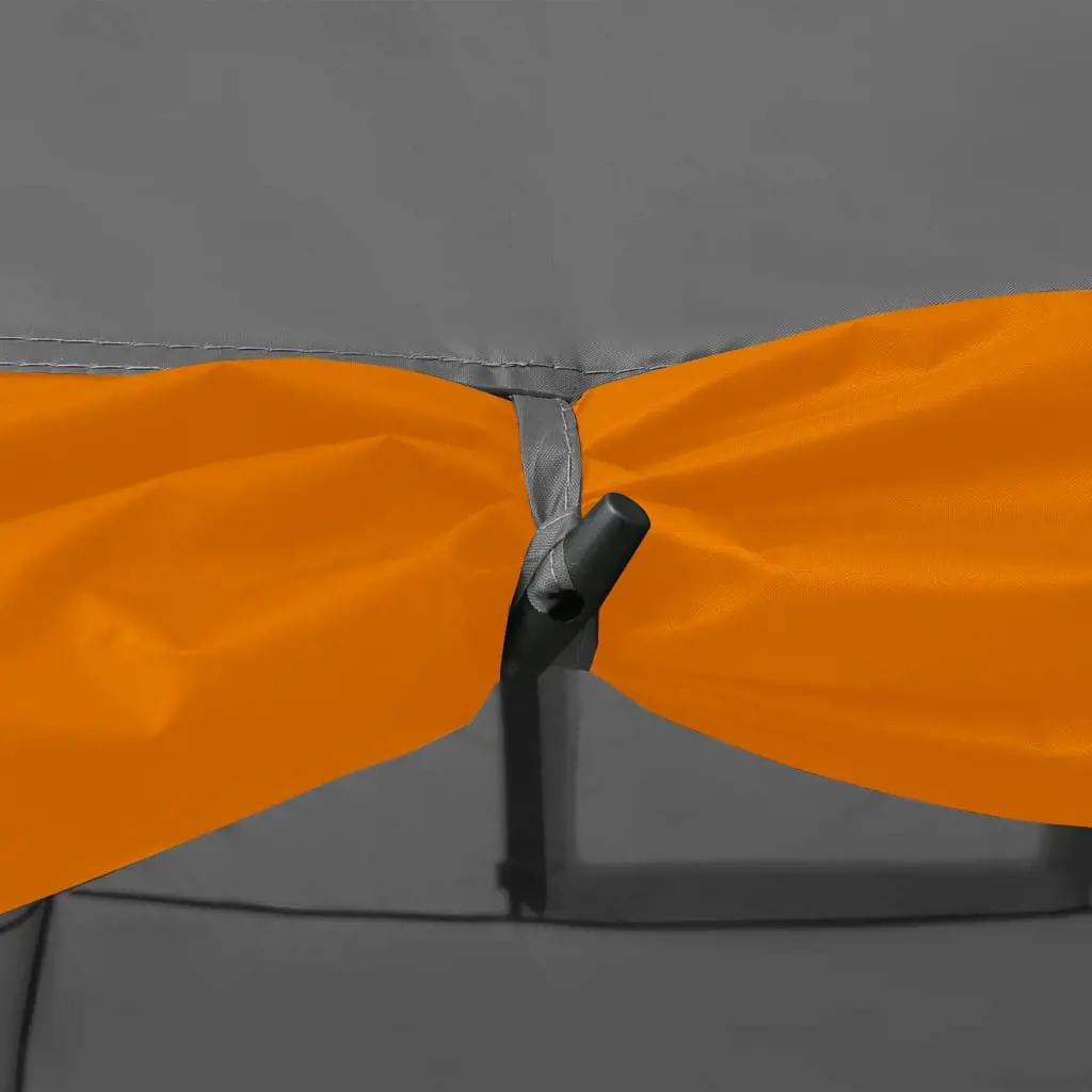 Iglotent 8-persoons 650x240x190 cm grijs en oranje (7)