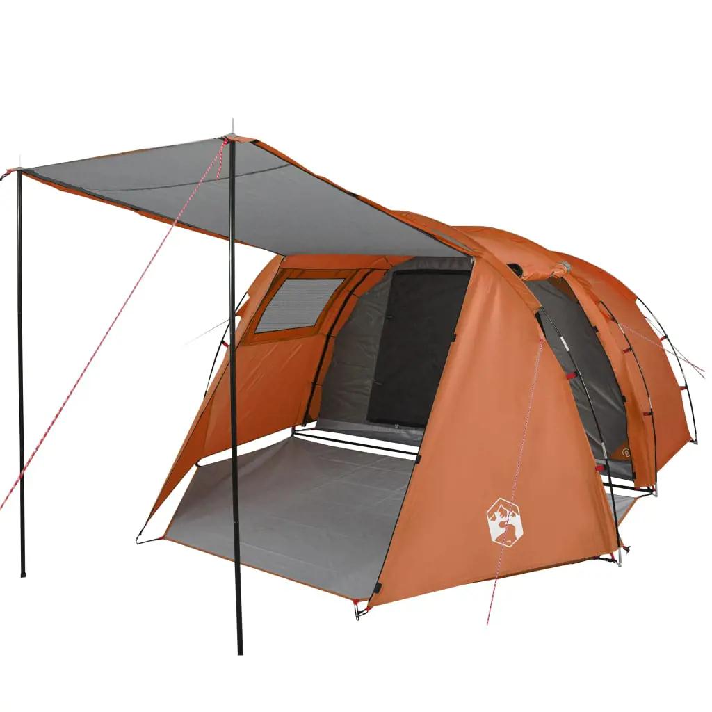 Tent 4-persoons waterdicht grijs en oranje (4)