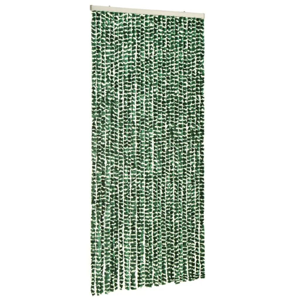 Vliegengordijn 100x220 cm chenille groen en wit (3)