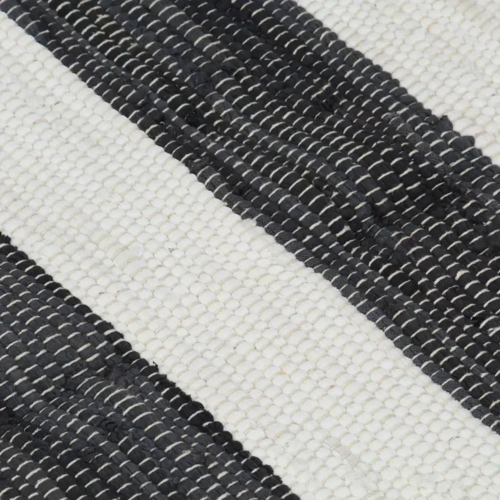 Vloerkleed chindi handgeweven 120x170 cm katoen antraciet wit (5)