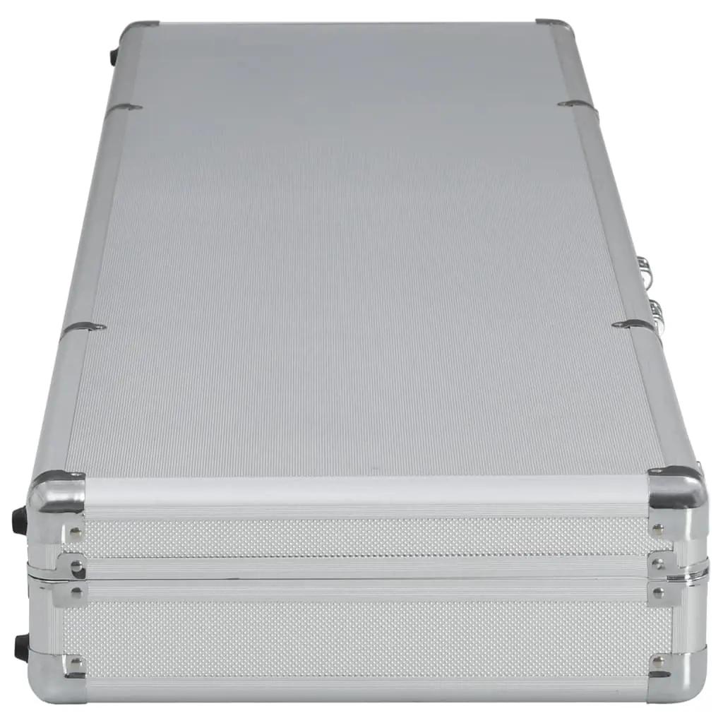 Wapenkoffer 134x35x12 cm aluminium zilverkleurig (3)