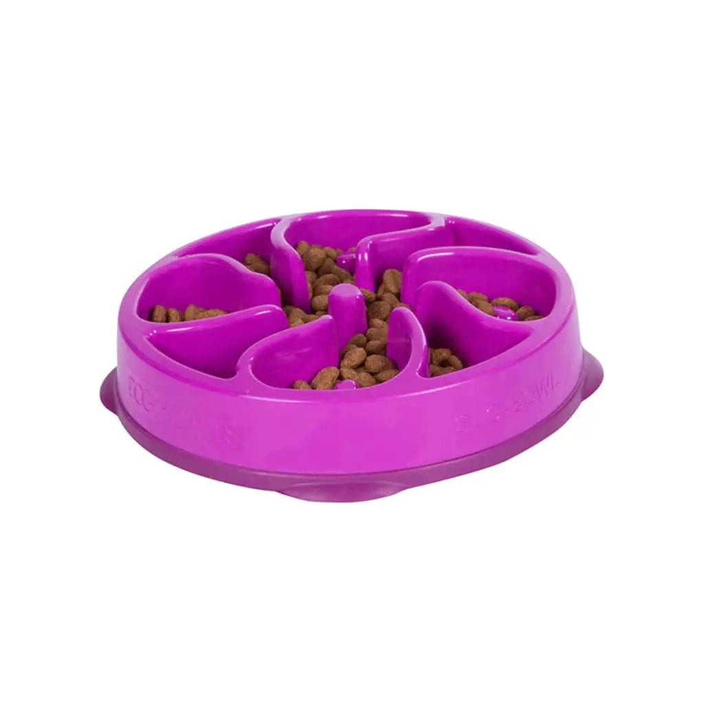 Outward Hound Anti-schrokbak voor honden Slo Bowl mini paars (4)