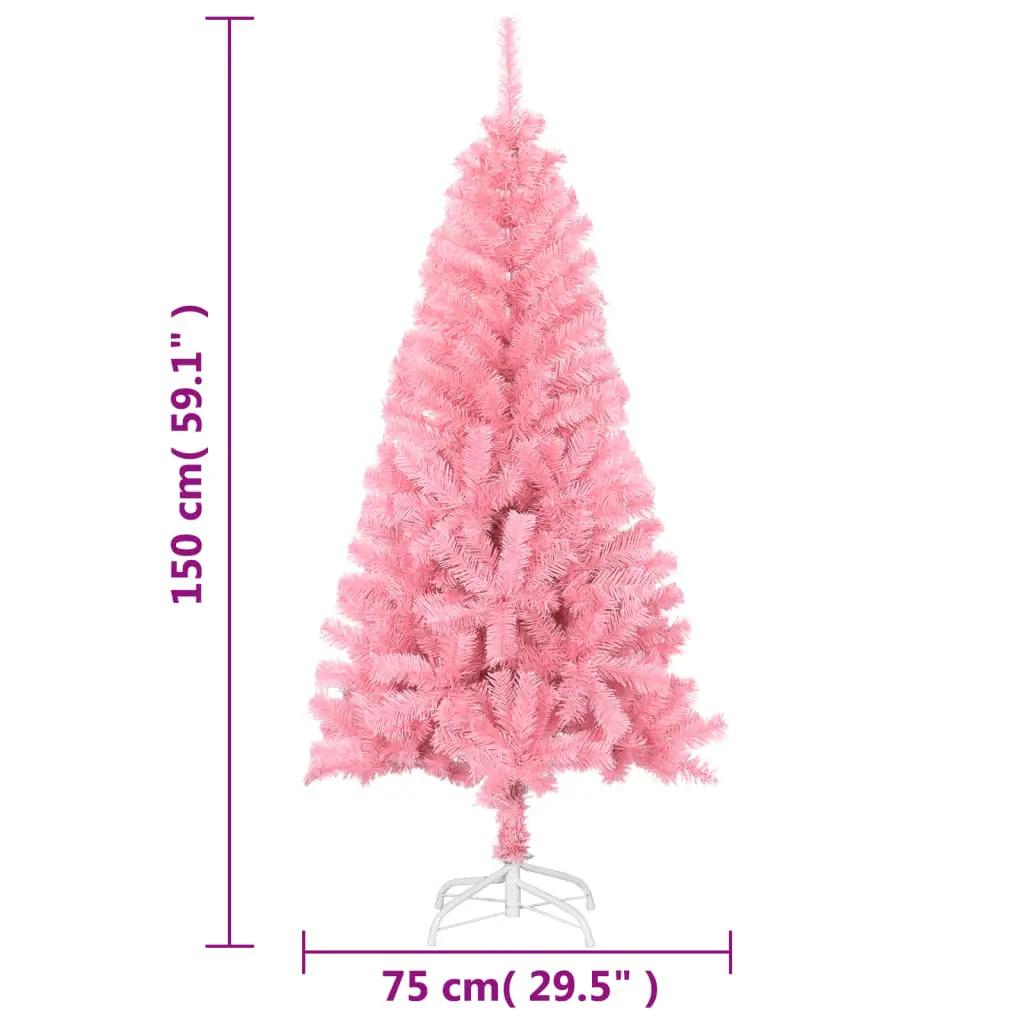 Kunstkerstboom met standaard 150 cm PVC roze (6)