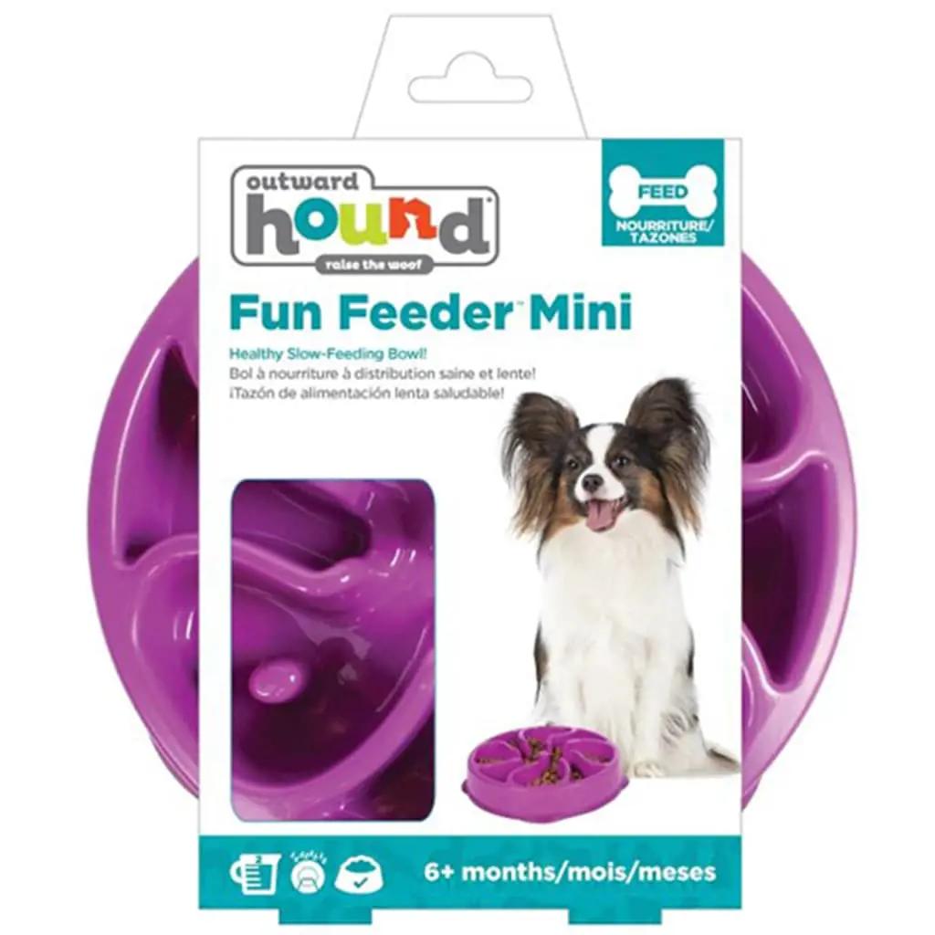 Outward Hound Anti-schrokbak voor honden Slo Bowl mini paars (5)