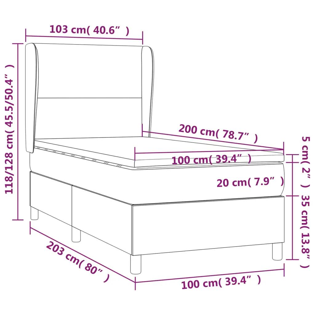 Boxspring met matras en LED stof taupe 100x200 cm (8)